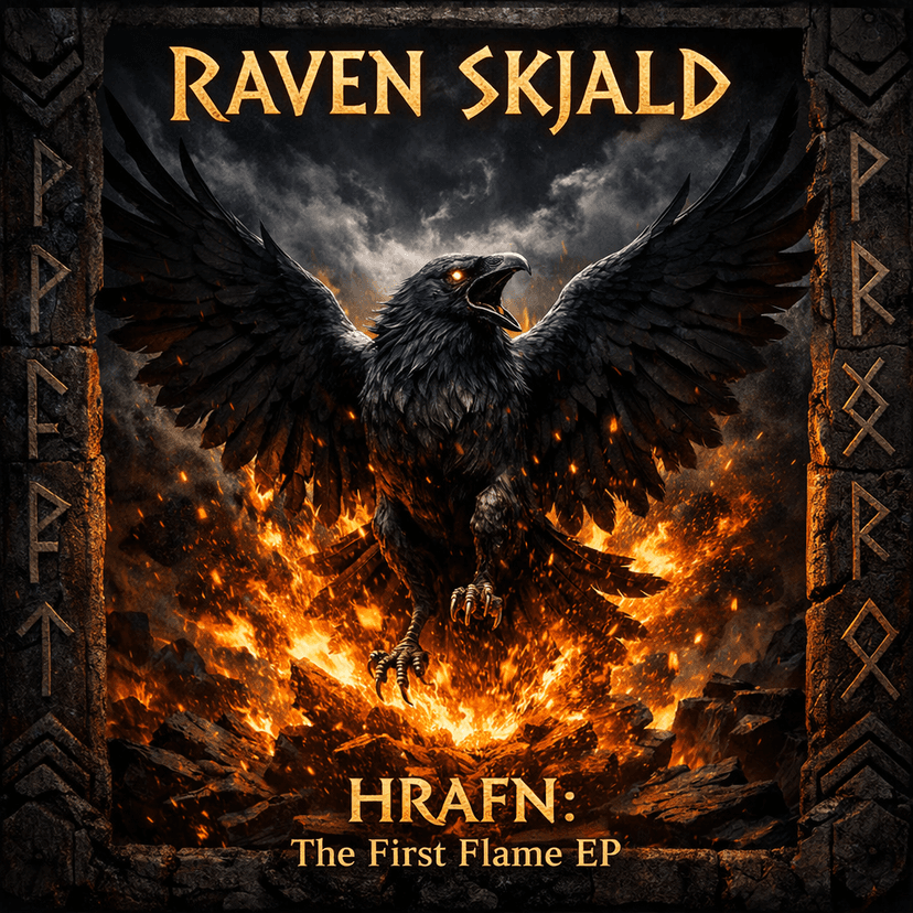 RAVEN SKJALD — HRAFN: The First Flame EP cover art